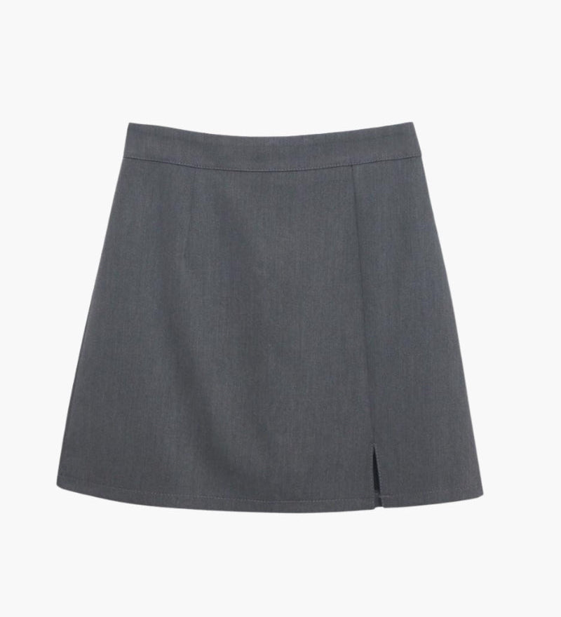 Elizabeth | Rücken-Reißverschluss Minirock mit dezentem Schlitz