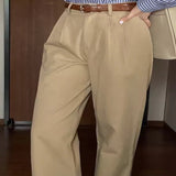 Ava | Plissiert High-Waist Baggy-Hosen mit Gürtel