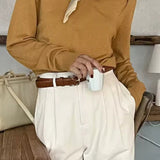 Ava | Plissiert High-Waist Baggy-Hosen mit Gürtel