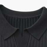 Christian | Herren Kurzarm Fein Rippenstrick Polo-Shirt