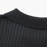 Christian | Herren Kurzarm Fein Rippenstrick Polo-Shirt