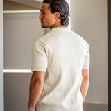 Christian | Herren Kurzarm Fein Rippenstrick Polo-Shirt