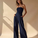 Eleganter trägerloser Jumpsuit für Damen – Weit geschnitten für den Sommer