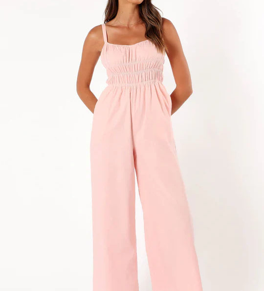 Laura | Eleganter Ärmelloser Jumpsuit mit Weiten Beinen für Frauen
