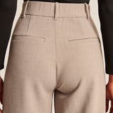 Elegante High-Waist Wide-Leg Hose in Sand mit zeitlosem Business-Look