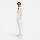 Herren Leinenhemd und Hose Set mit Stehkragen