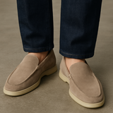 Eleganter Beige Herren Loafer aus Echtem Wildleder