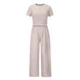 Luna | Elegantes Zweiteiler-Set mit Crop-Top & Palazzo-Hose