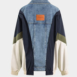 Jade | Patchwork-Jacke mit Denim- und Nylon-Elementen – Lässig und individuell