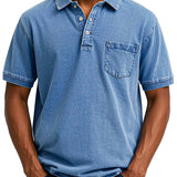 Vintage Polo Shirt mit Brusttasche – Lässiger Herren Style