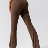 Elora | High-Waist Flare Leggings mit Crossover-Bund