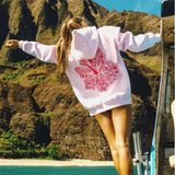 Surf Wave Kapuzenpullover mit Stickerei – Lässiger Hoodie im Strandstil