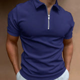Herren Polo Shirt mit Reißverschlusskragen – Stilvolles Kurzarm Oberteil für Alltag & Freizeit