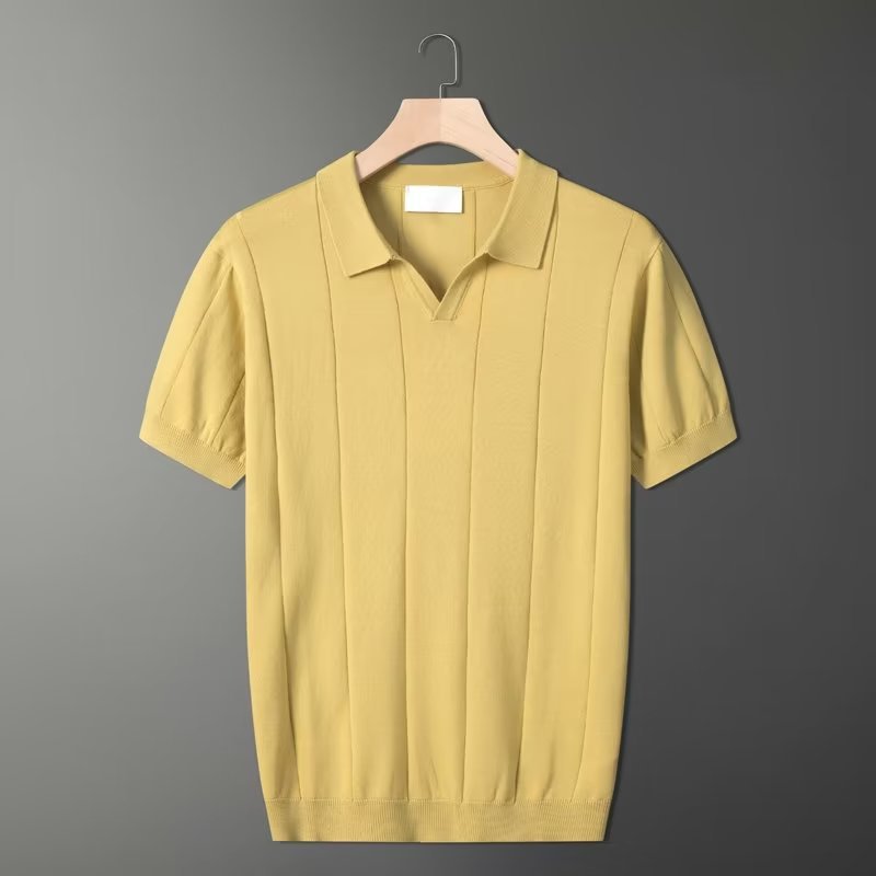 Retro-Strick-Poloshirt in Mintgrün