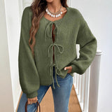 Rahel | Weiche Strickjacke mit Schleife