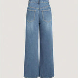 Trendige Wide-Leg Jeans mit geradem Schnitt und modernem Design