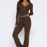 Laureen | Ausgestellter Jumpsuit mit langen Ärmeln