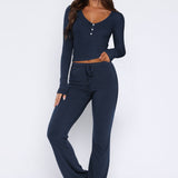 Laureen | Ausgestellter Jumpsuit mit langen Ärmeln