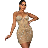 Celeste | Strassverziertes Mesh-Minikleid – Glitzernder Glamour für unvergessliche Nächte