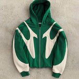 Stylischer Kapuzenpullover mit Reißverschluss und modernem Kontrastdesign