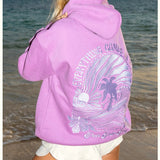Surf Wave Kapuzenpullover mit Stickerei – Lässiger Hoodie im Strandstil