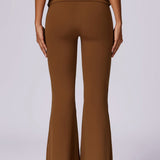 Hochtaillierte Schlaghose in Mokka-Braun