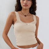 Nicola | Spitzen-Tanktop ohne Ärmel Crop-Top