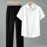 Lincoln | Old Money Herren Leinen-Set mit Kurzarmhemd & Sommerhose