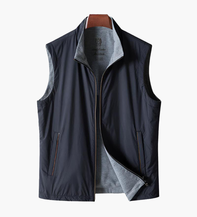 Luka | Schlank geschnittene Bodywarmer Schwarze Zip up Weste