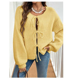 Rahel | Weiche Strickjacke mit Schleife
