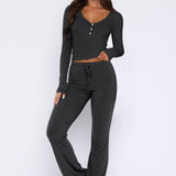 Laureen | Ausgestellter Jumpsuit mit langen Ärmeln