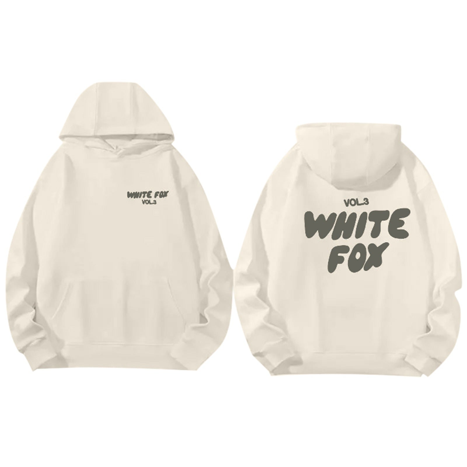Kapuzenpullover "White Fox Vol.3“ – Lässiger Hoodie im Streetwear-Stil