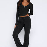 Laureen | Ausgestellter Jumpsuit mit langen Ärmeln