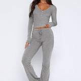 Laureen | Ausgestellter Jumpsuit mit langen Ärmeln