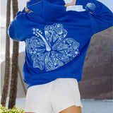 Surf Wave Kapuzenpullover mit Stickerei – Lässiger Hoodie im Strandstil