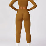 Athlina | Nahtloses Langarm-Crop-Top für Sport & Freizeit