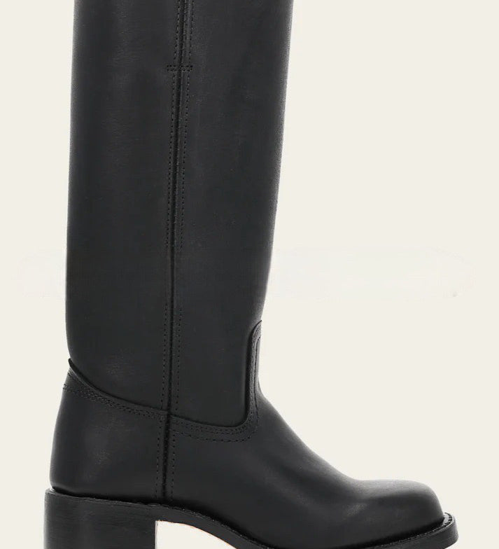 Damen-Lederstiefel im Westernstil mit Blockabsatz