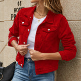 Damen Jeansjacke mit Knopfleiste – Stilvolle Übergangsjacke für Alltag & Freizeit