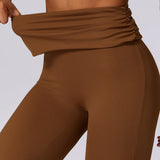 Hochtaillierte Schlaghose in Mokka-Braun