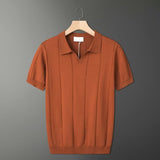 Retro-Strick-Poloshirt in Mintgrün