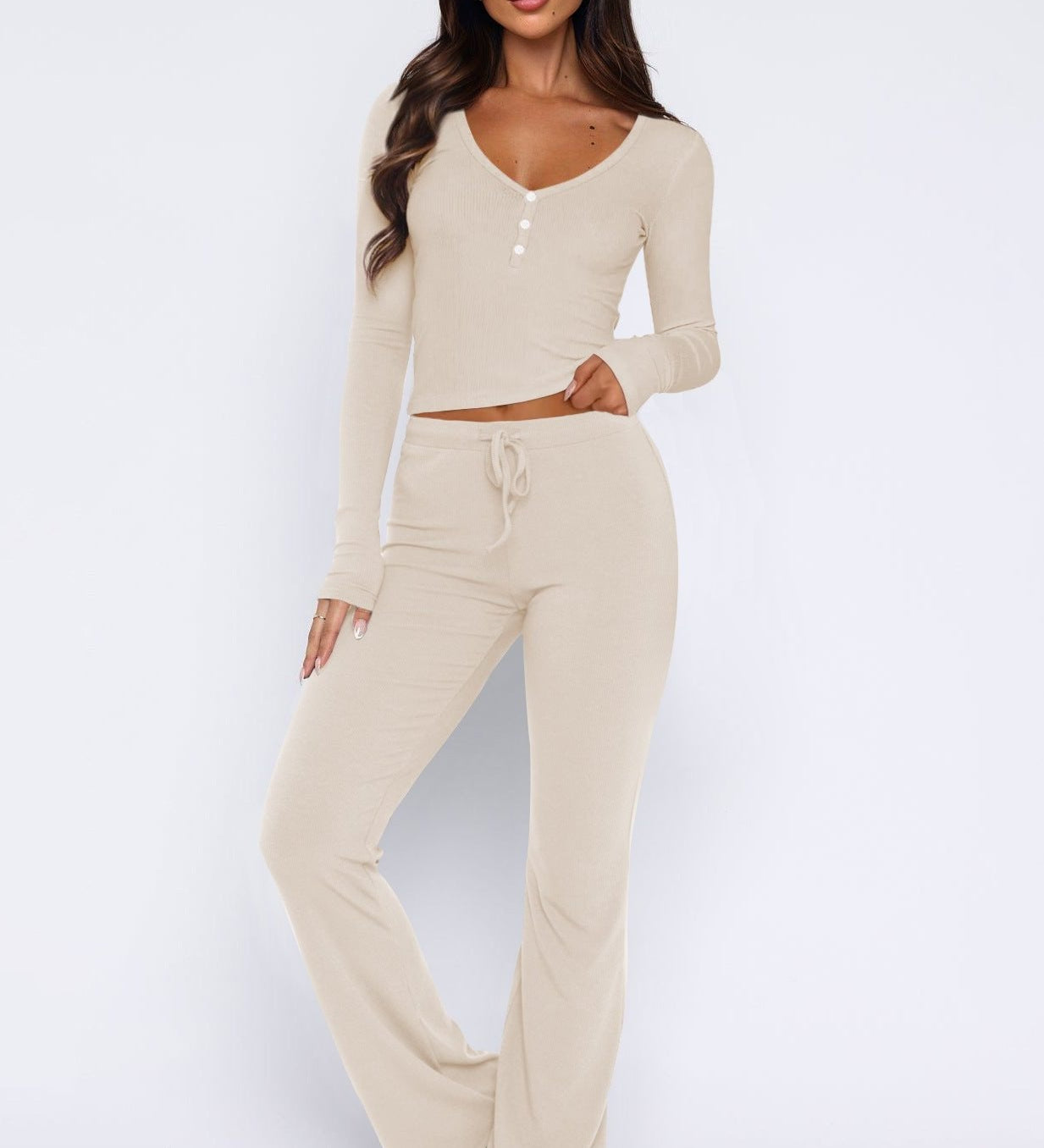 Laureen | Ausgestellter Jumpsuit mit langen Ärmeln