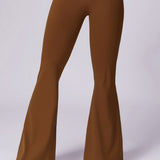 Hochtaillierte Schlaghose in Mokka-Braun