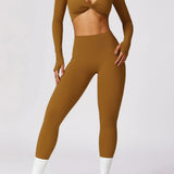 Athlina | Nahtloses Langarm-Crop-Top für Sport & Freizeit