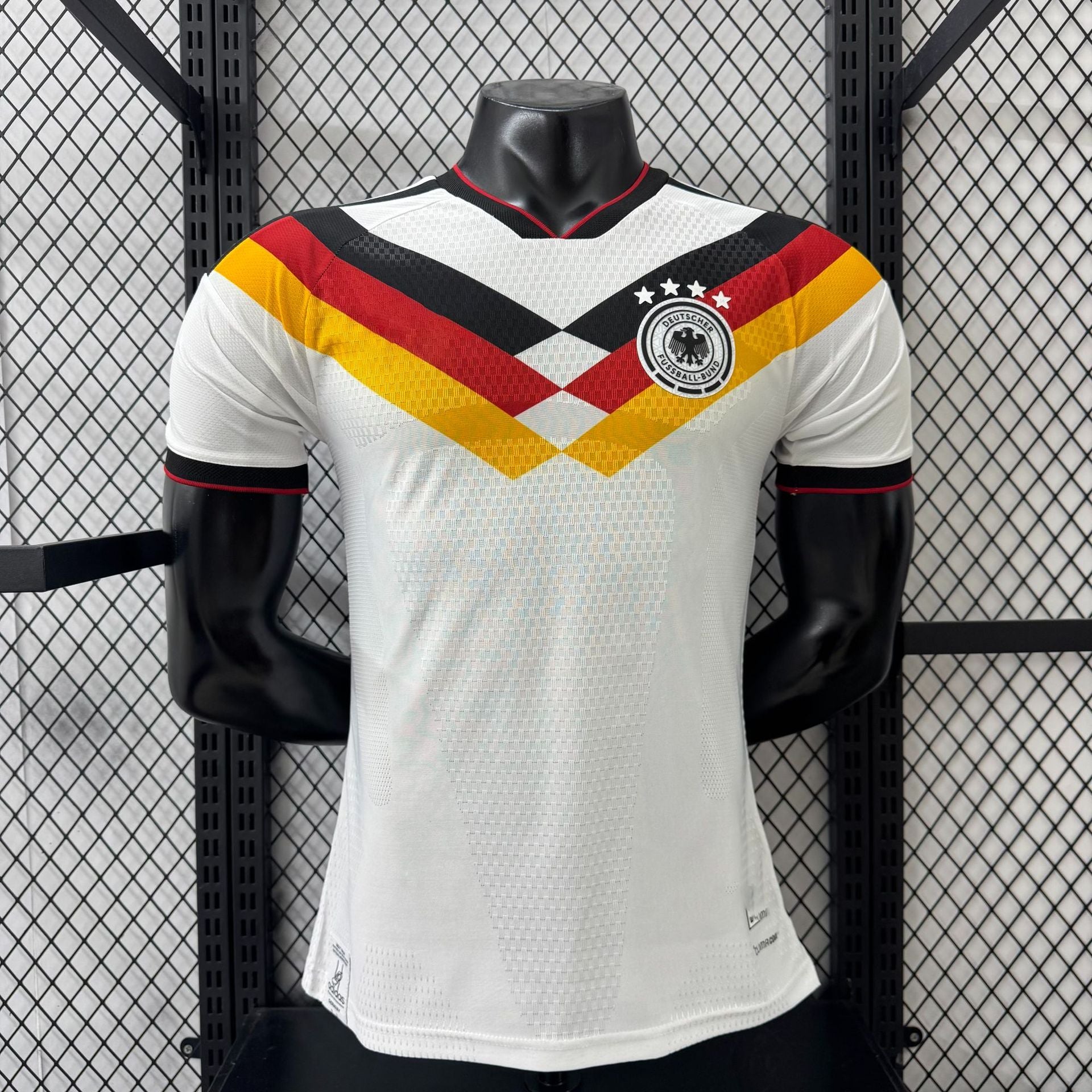 Fußballtrikot Deutschland - Retro Fan-Shirt Adler Print - Rundhals Kurzarm Jersey