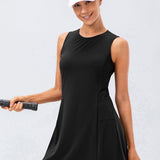 Elina | Ärmelloses Tennis- und Sportkleid in Schwarz