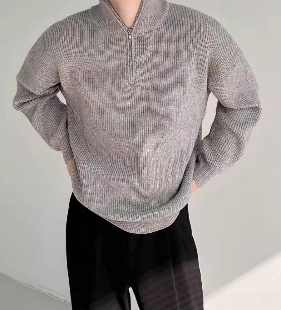 Strickpullover mit Reißverschlusskragen – Stilvoll & Bequem