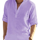 Leichtes Langarm-Sommerhemd mit Stehkragen