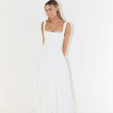 Bella | Elegantes Maxikleid A-Linie mit breiten Trägern – Schwarz, Weiß, Mintgrün