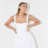 Bella | Elegantes Maxikleid A-Linie mit breiten Trägern – Schwarz, Weiß, Mintgrün