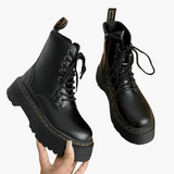 Eline | Elegante Plateaustiefel aus Leder – Stilvolle Schuhe mit Komfort